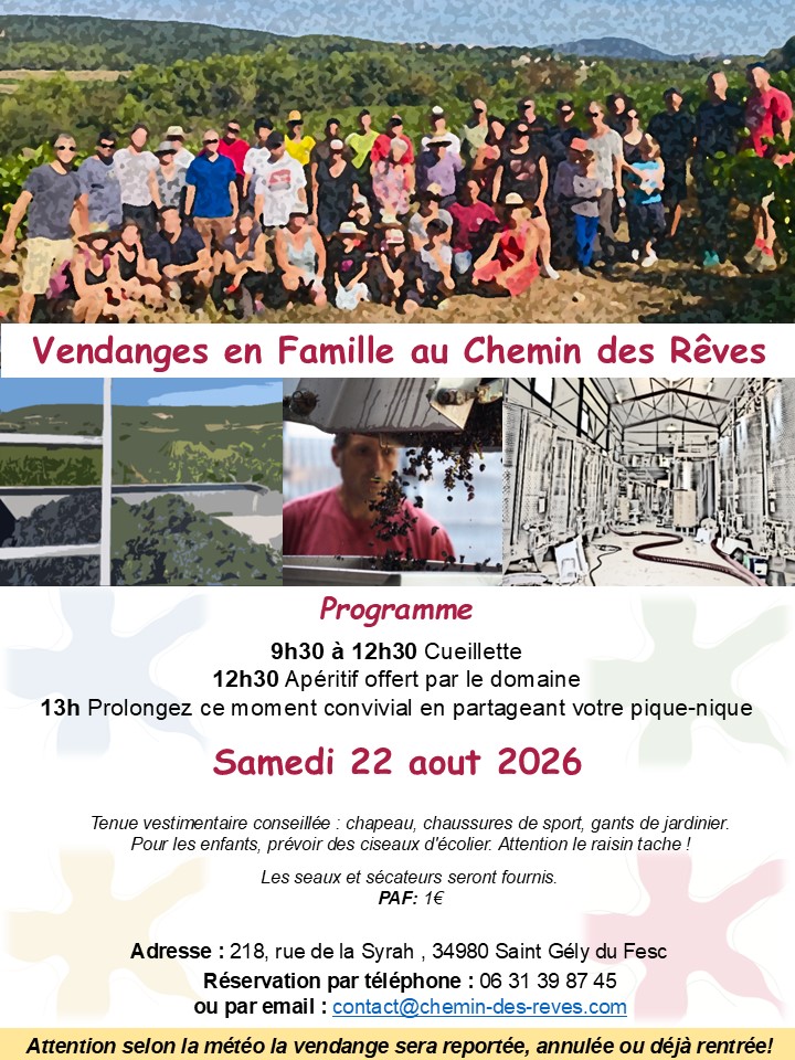 affiche vendanges en famille 22 aout 2026